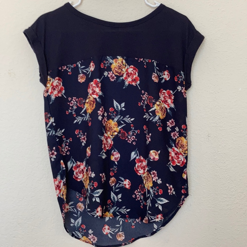 Blue floral high low top